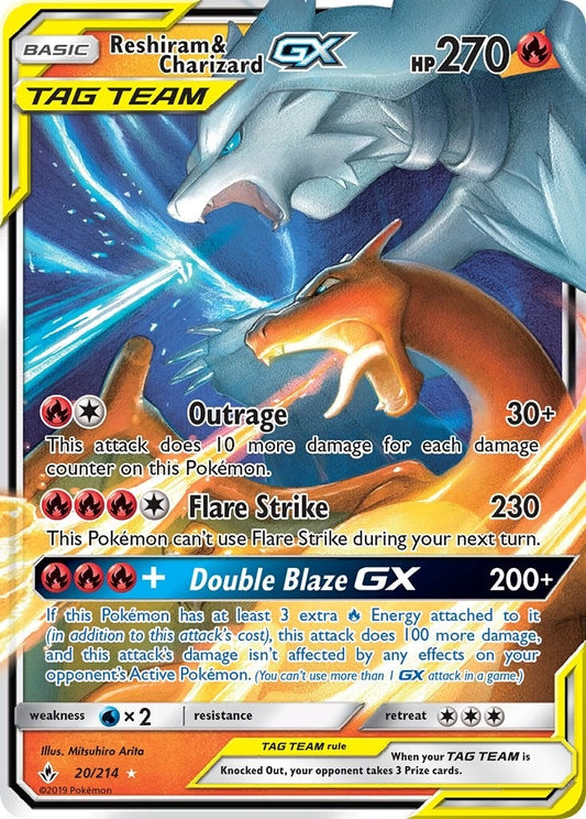 Image for Reshiram & Charizard GX (20/214) (SM - Unbroken Bonds) - Pokemon