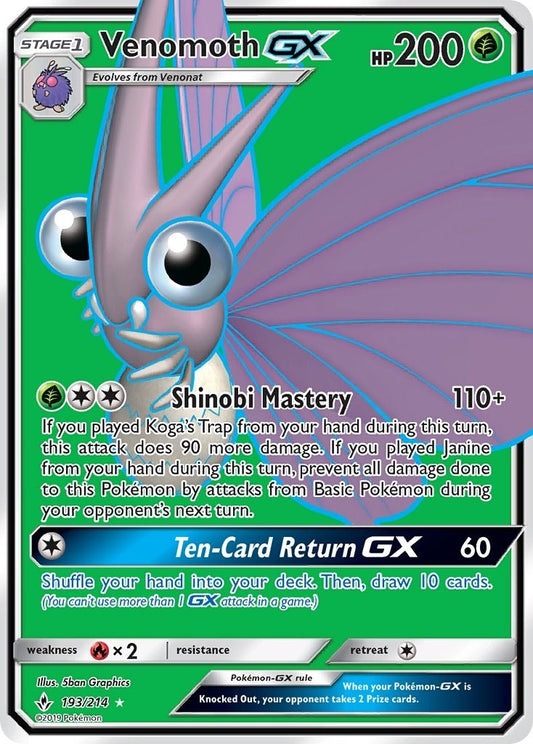 Image for Venomoth GX (Full Art) (193/214) (SM - Unbroken Bonds) - Pokemon