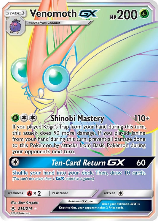 Image for Venomoth GX (Secret) (216/214) (SM - Unbroken Bonds) - Pokemon