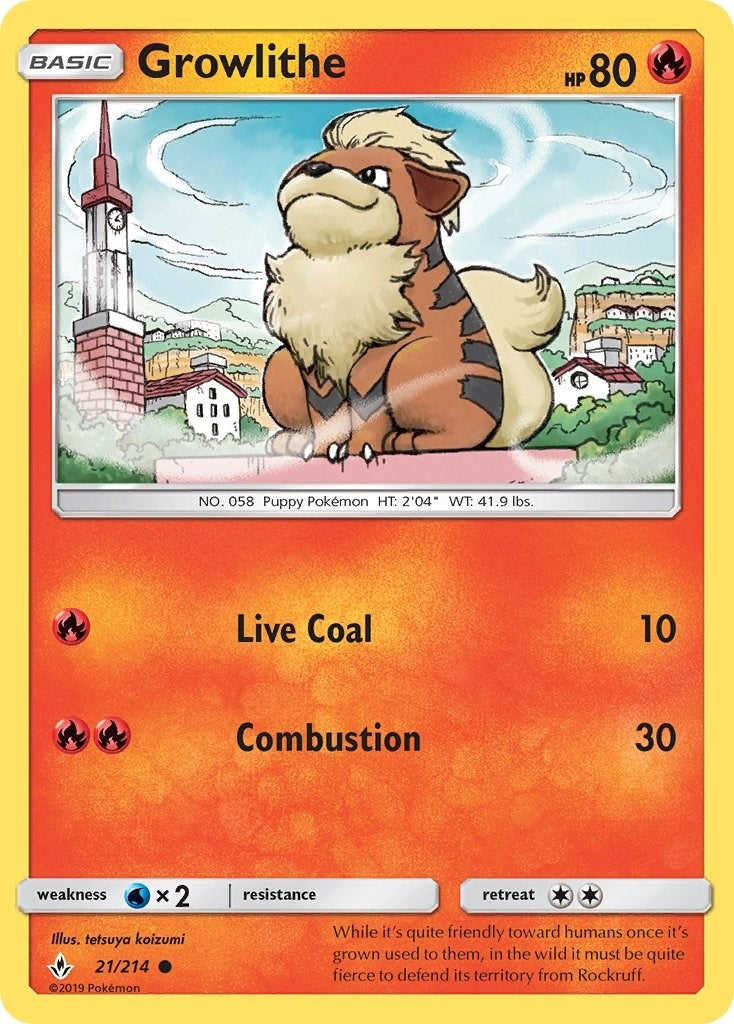 Image for Growlithe (21/214) (SM - Unbroken Bonds) - Pokemon