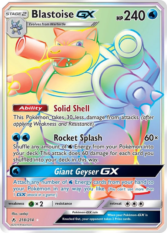 Image for Blastoise GX (Secret) (218/214) (SM - Unbroken Bonds) - Pokemon