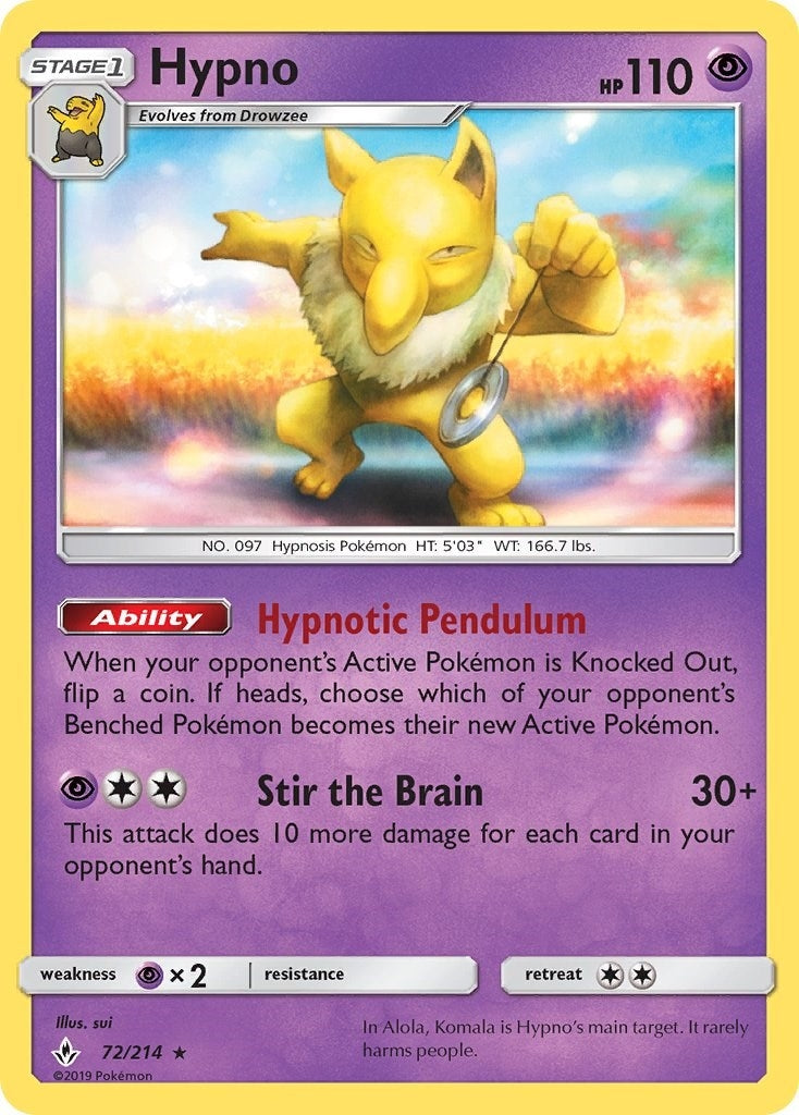 Image for Hypno (72/214) (SM - Unbroken Bonds) - Pokemon
