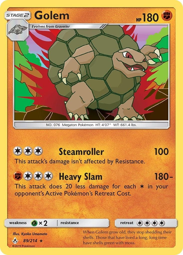 Image for Golem (89/214) (SM - Unbroken Bonds) - Pokemon