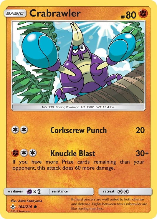 Image for Crabrawler (104/214) (SM - Unbroken Bonds) - Pokemon