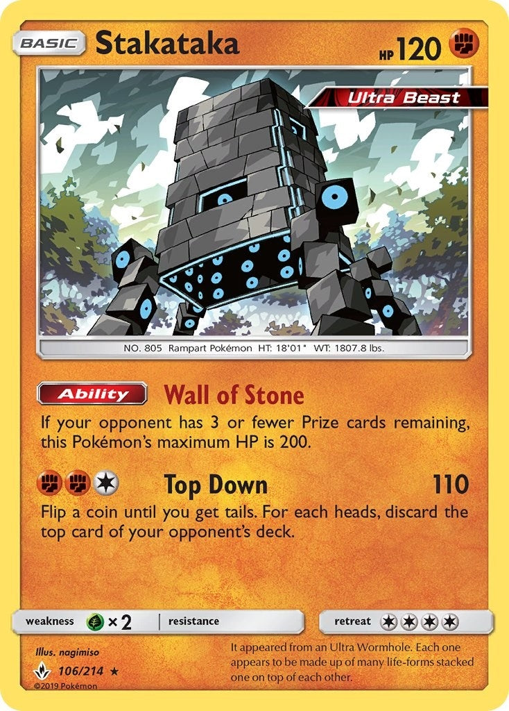 Image for Stakataka (106/214) (SM - Unbroken Bonds) - Pokemon
