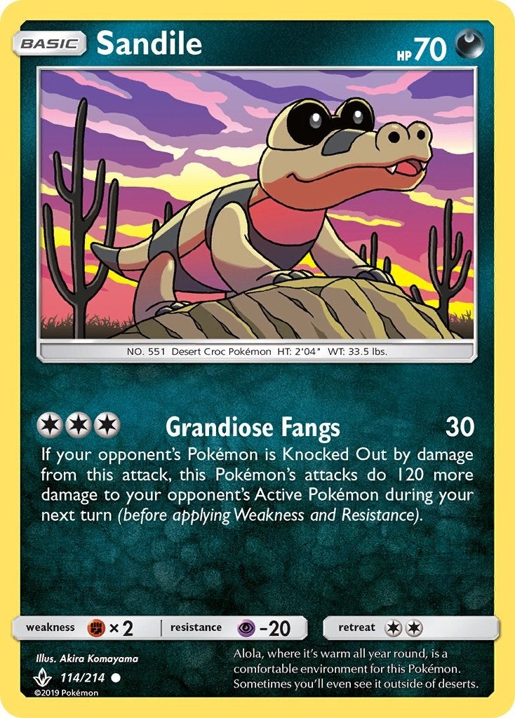 Image for Sandile (114) (114/214) (SM - Unbroken Bonds) - Pokemon