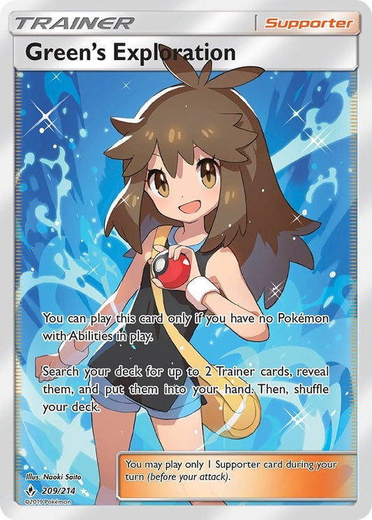 Image for Green's Exploration (Full Art) (209/214) (SM - Unbroken Bonds) - Pokemon