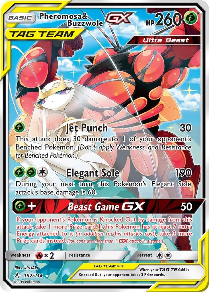 Image for Pheromosa & Buzzwole GX (192) (Alternate Full Art) (192/214) (SM - Unbroken Bonds) - Pokemon