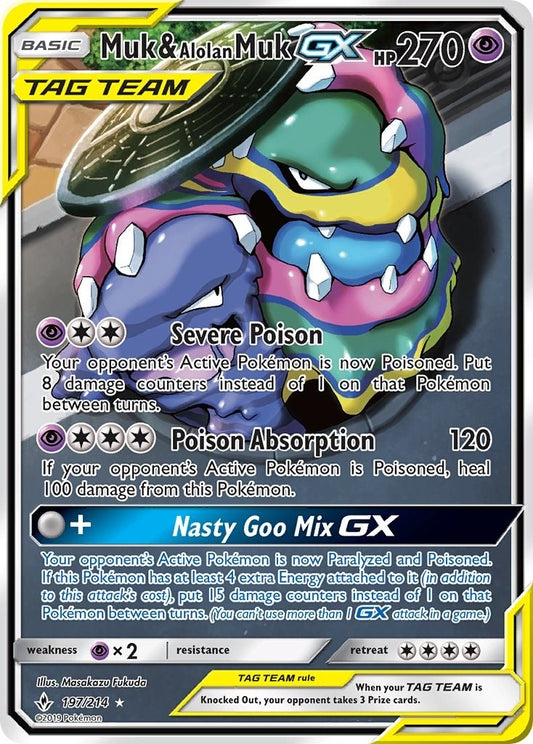 Image for Muk & Alolan Muk GX (197) (Full Art) (197/214) (SM - Unbroken Bonds) - Pokemon