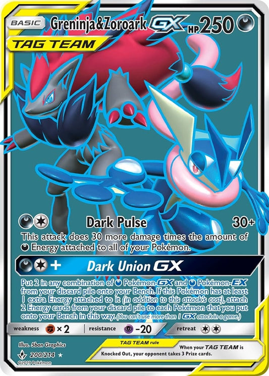 Image for Greninja & Zoroark GX (200) (Full Art) (200/214) (SM - Unbroken Bonds) - Pokemon