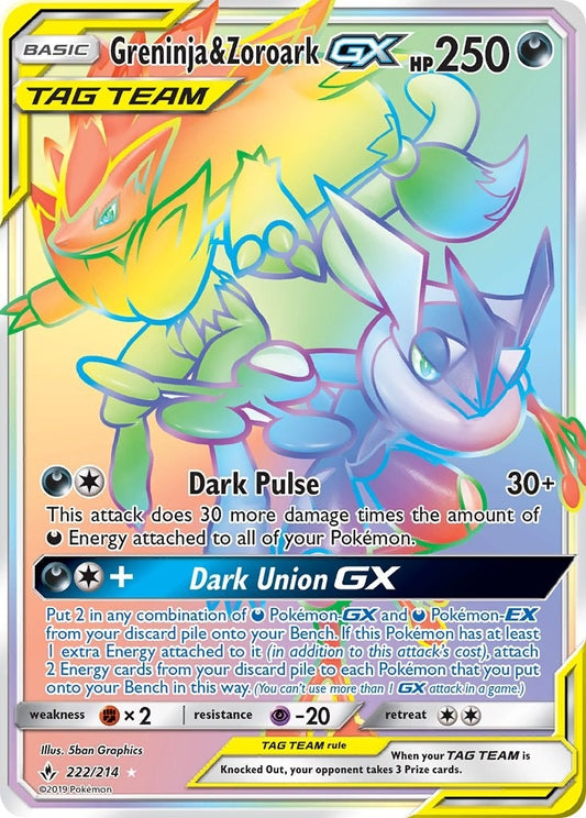 Image for Greninja & Zoroark GX (Secret) (222/214) (SM - Unbroken Bonds) - Pokemon