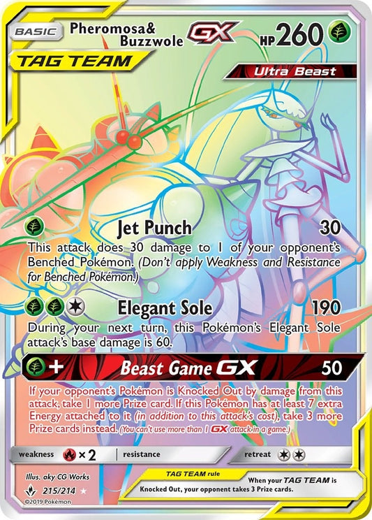 Image for Pheromosa & Buzzwole GX (Secret) (215/214) (SM - Unbroken Bonds) - Pokemon
