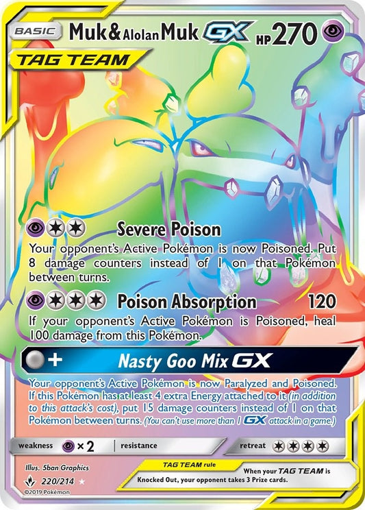 Image for Muk & Alolan Muk GX (Secret) (220/214) (SM - Unbroken Bonds) - Pokemon