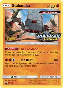 Image for Stakataka - SM180 (Prerelease) [Staff] (SM180) (SM Promos) - Pokemon