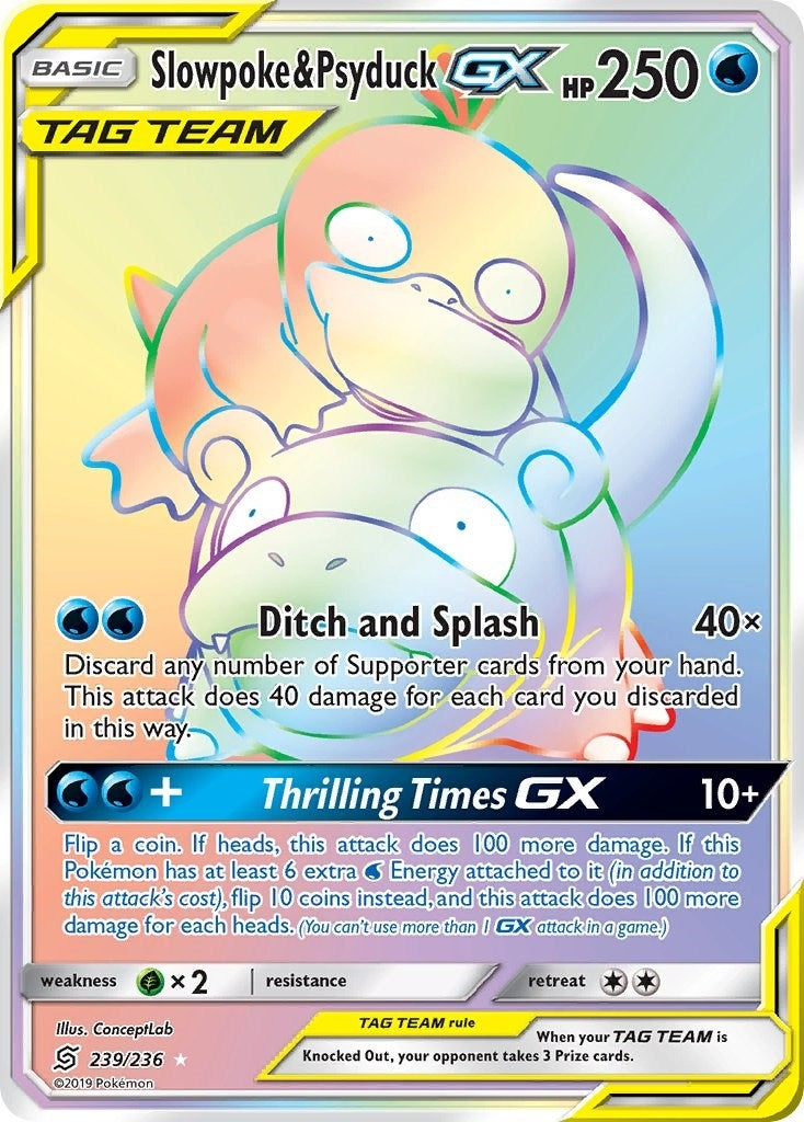 Image for Slowpoke & Psyduck GX (Secret) (239/236) (SM - Unified Minds) - Pokemon