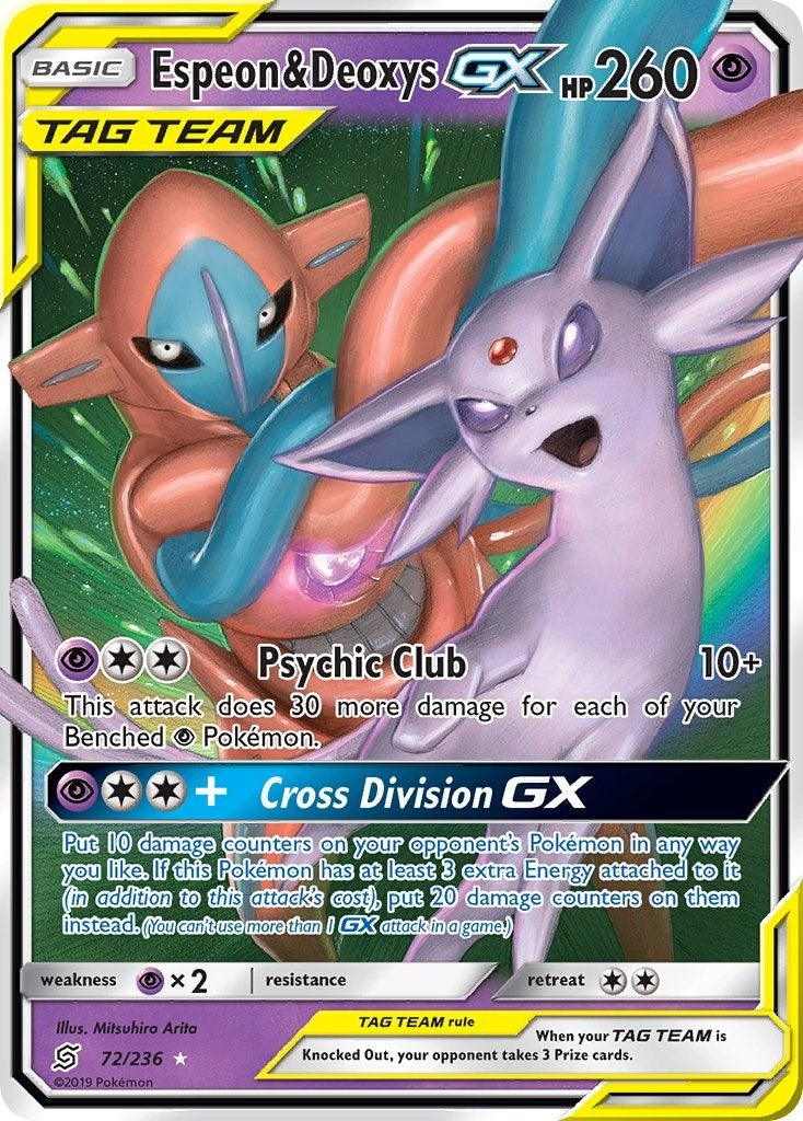 Image for Espeon & Deoxys GX (72/236) (SM - Unified Minds) - Pokemon