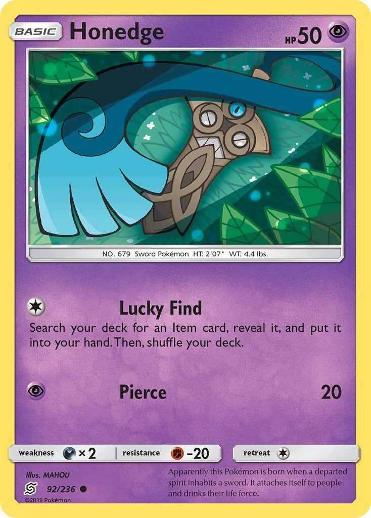 Image for Honedge (92) (92/236) (SM - Unified Minds) - Pokemon
