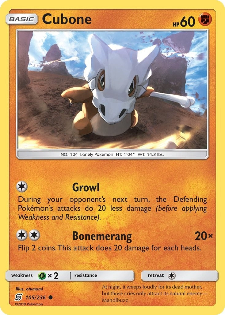 Image for Cubone (105/236) (SM - Unified Minds) - Pokemon
