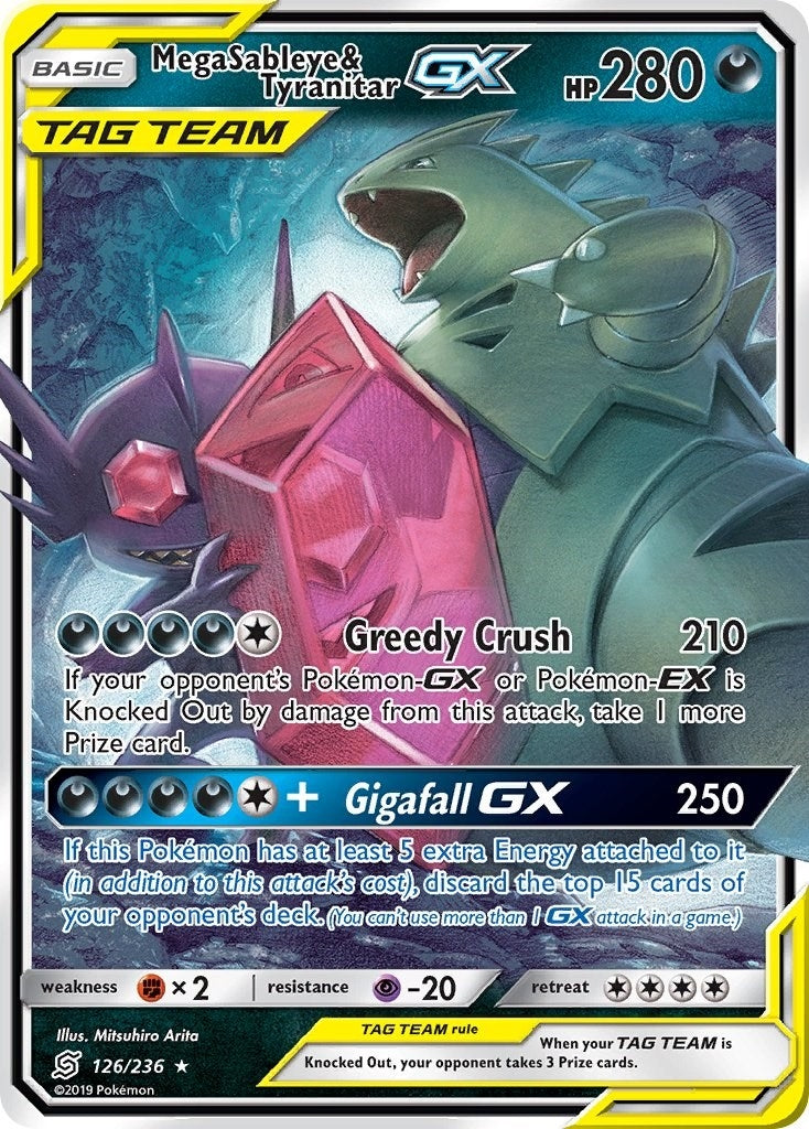 Image for Mega Sableye & Tyranitar GX (126/236) (SM - Unified Minds) - Pokemon