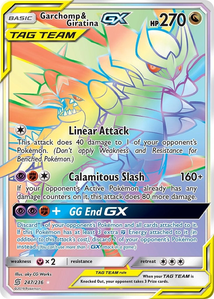Image for Garchomp & Giratina GX (Secret) (247/236) (SM - Unified Minds) - Pokemon