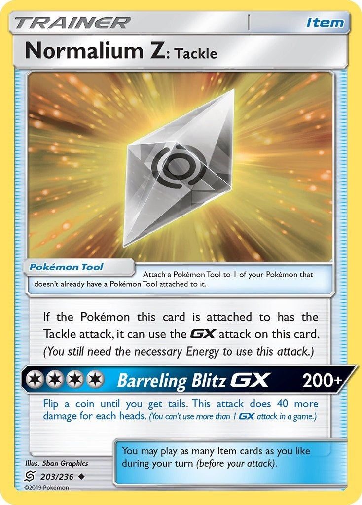 Image for Normalium Z: Tackle (203/236) (SM - Unified Minds) - Pokemon