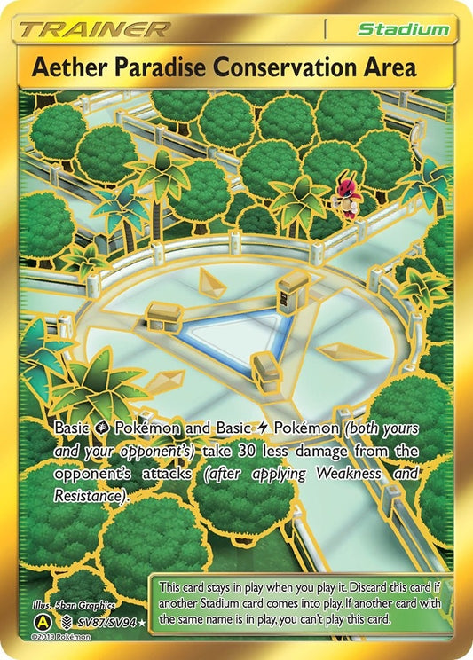 Image for Aether Paradise Conservation Area (SV87/SV94) (Hidden Fates: Shiny Vault) - Pokemon
