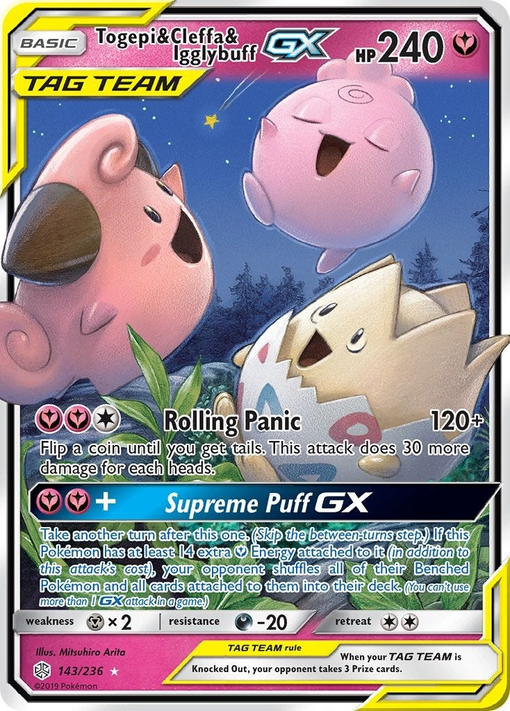 Image for Togepi & Cleffa & Igglybuff GX (143/236) (SM - Cosmic Eclipse) - Pokemon