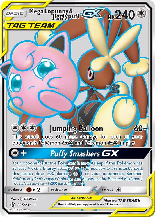 Image for Mega Lopunny & Jigglypuff GX (Full Art) (225/236) (SM - Cosmic Eclipse) - Pokemon