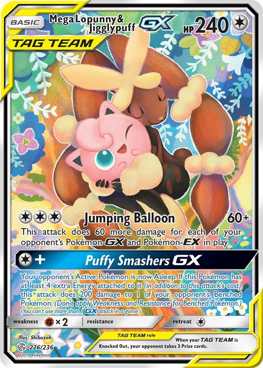 Image for Mega Lopunny & Jigglypuff GX (Alternate Full Art) (226/236) (SM - Cosmic Eclipse) - Pokemon