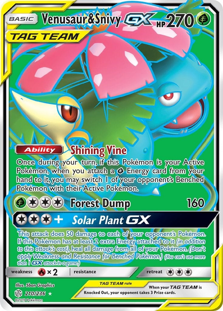 Image for Venusaur & Snivy GX (Full Art) (210/236) (SM - Cosmic Eclipse) - Pokemon