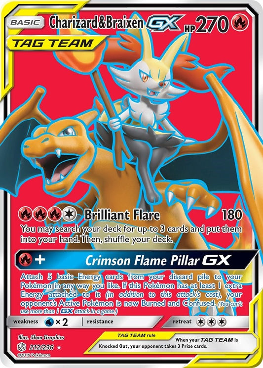 Image for Charizard & Braixen GX (Full Art) (212/236) (SM - Cosmic Eclipse) - Pokemon