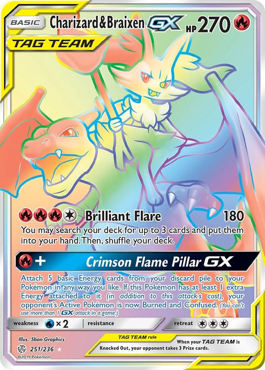 Image for Charizard & Braixen GX (Secret) (251/236) (SM - Cosmic Eclipse) - Pokemon