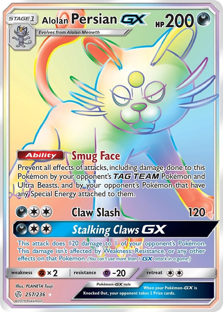 Image for Alolan Persian GX (Secret) (257/236) (SM - Cosmic Eclipse) - Pokemon