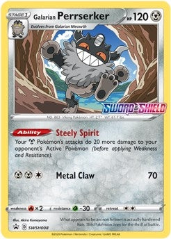 Image for Galarian Perrserker - SWSH008 (Prerelease) (SWSH008) (SWSH: Sword & Shield Promo Cards) - Pokemon