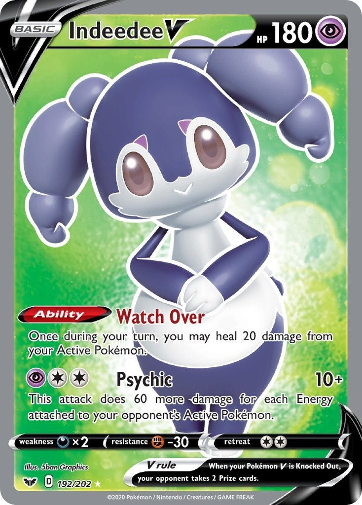 Image for Indeedee V (Full Art) (192/202) (SWSH01: Sword & Shield Base Set) - Pokemon