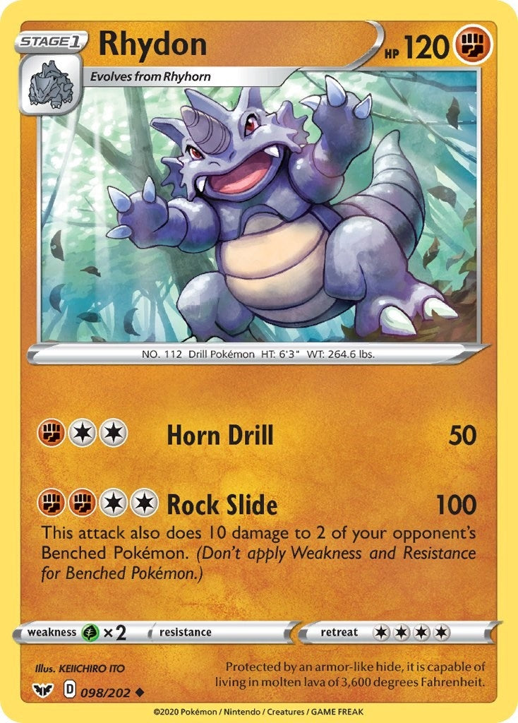 Image for Rhydon (098/202) (SWSH01: Sword & Shield Base Set) - Pokemon