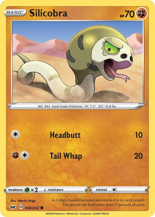 Image for Silicobra (108) (108/202) (SWSH01: Sword & Shield Base Set) - Pokemon