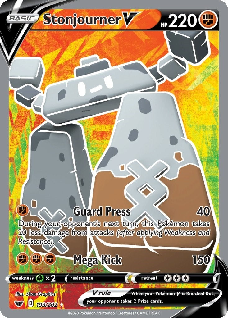 Image for Stonjourner V (Full Art) (193/202) (SWSH01: Sword & Shield Base Set) - Pokemon