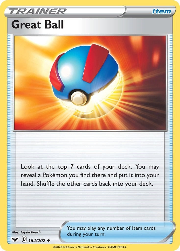 Image for Great Ball (164/202) (SWSH01: Sword & Shield Base Set) - Pokemon
