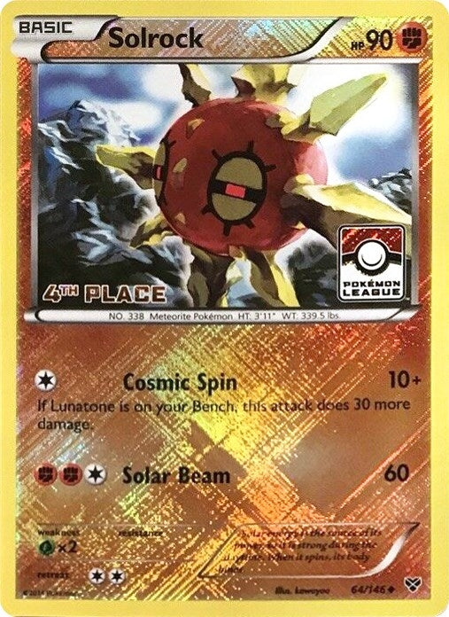 Image for Solrock - 64/146 (Pokemon League) [4th Place] (064/146) (League & Championship Cards) - Pokemon