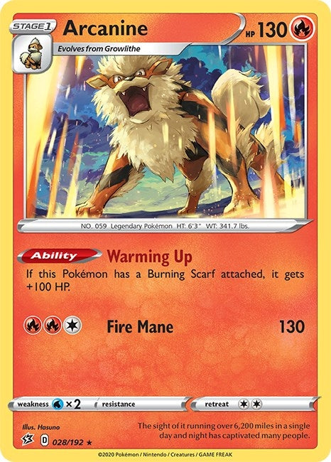 Image for Arcanine (028/192) (SWSH02: Rebel Clash) - Pokemon
