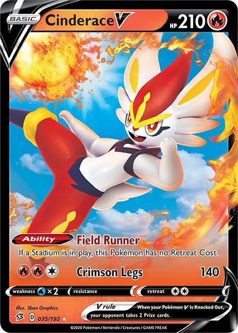 Image for Cinderace V (035/192) (SWSH02: Rebel Clash) - Pokemon