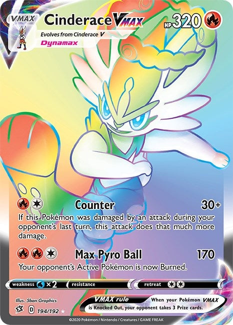 Image for Cinderace VMAX (Secret) (194/192) (SWSH02: Rebel Clash) - Pokemon