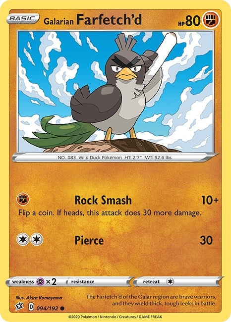 Image for Galarian Farfetch'd (094/192) (SWSH02: Rebel Clash) - Pokemon