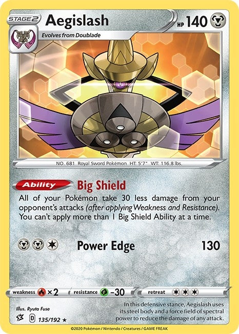Image for Aegislash (135/192) (SWSH02: Rebel Clash) - Pokemon