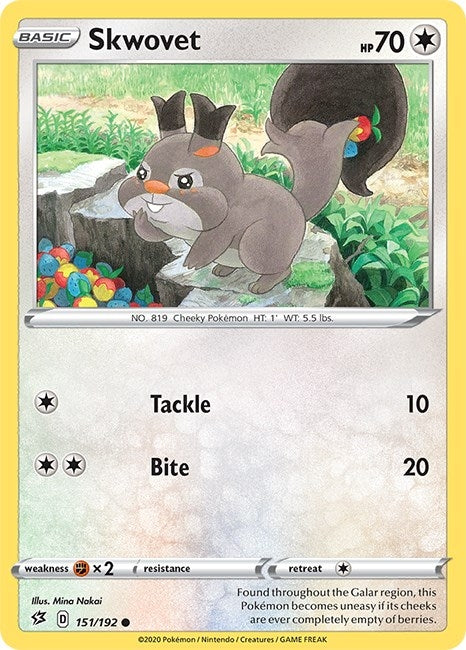 Image for Skwovet (151/192) (SWSH02: Rebel Clash) - Pokemon