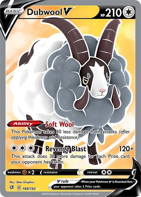 Image for Dubwool V (Full Art) (188/192) (SWSH02: Rebel Clash) - Pokemon