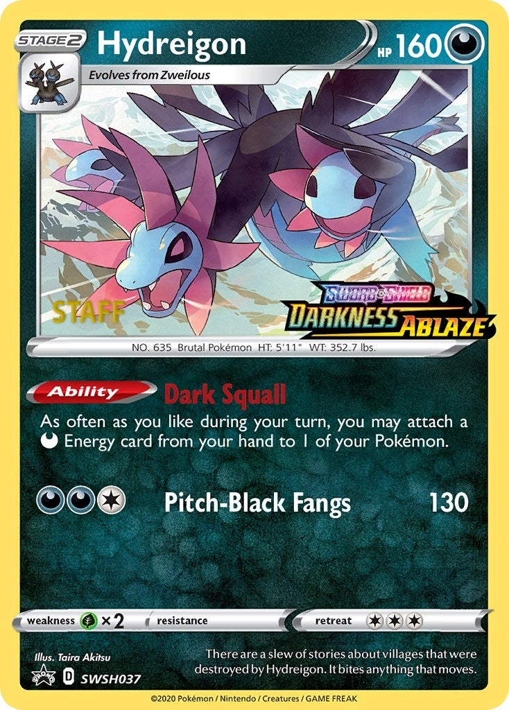 Image for Hydreigon - SWSH037 (Prerelease) [Staff] (SWSH037) (SWSH: Sword & Shield Promo Cards) - Pokemon