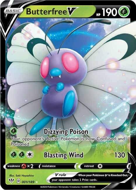 Image for Butterfree V (001/189) (SWSH03: Darkness Ablaze) - Pokemon