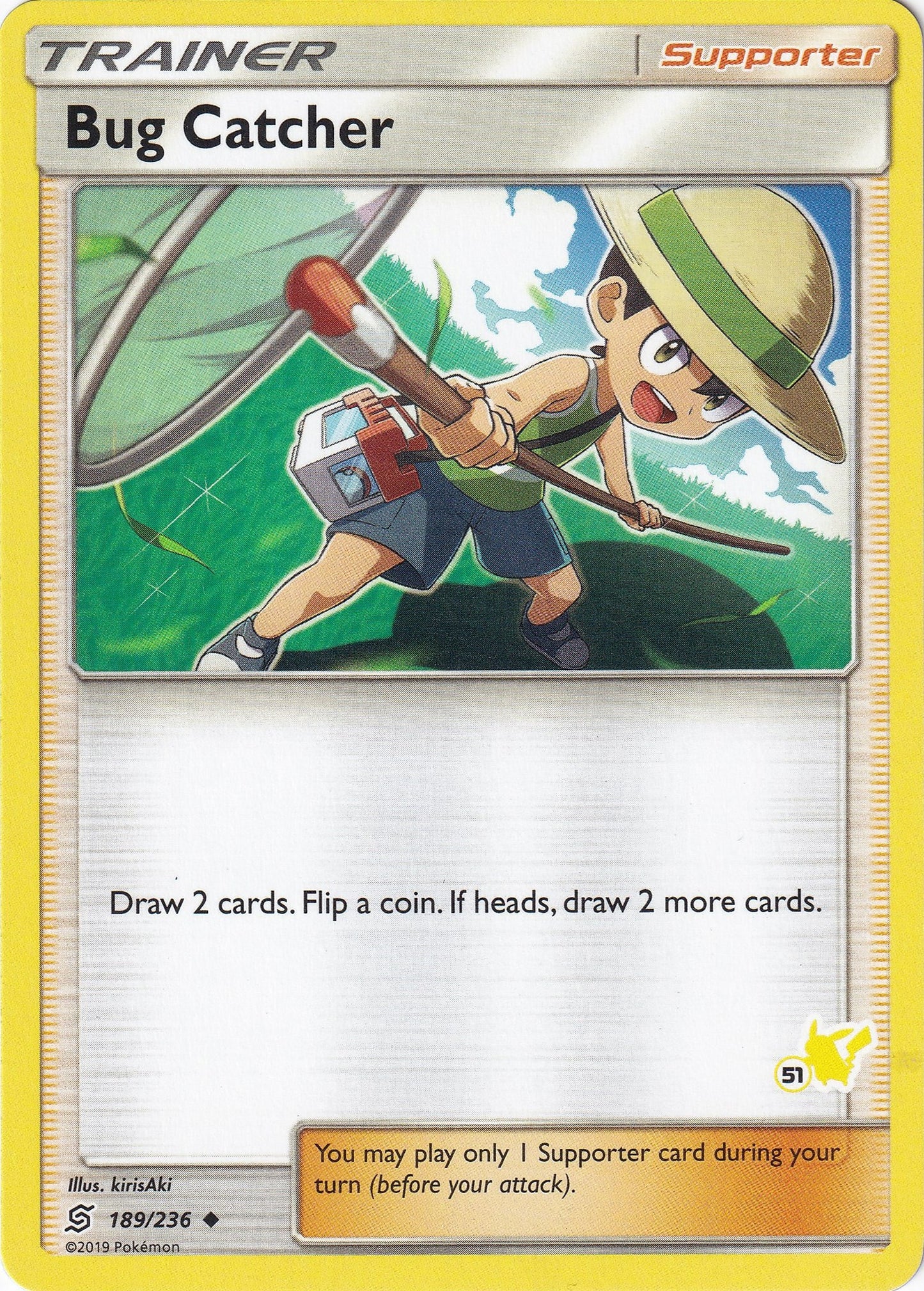 Image for Bug Catcher - 189/236 (#51 Pikachu Stamped) (189/236) (Battle Academy) - Pokemon